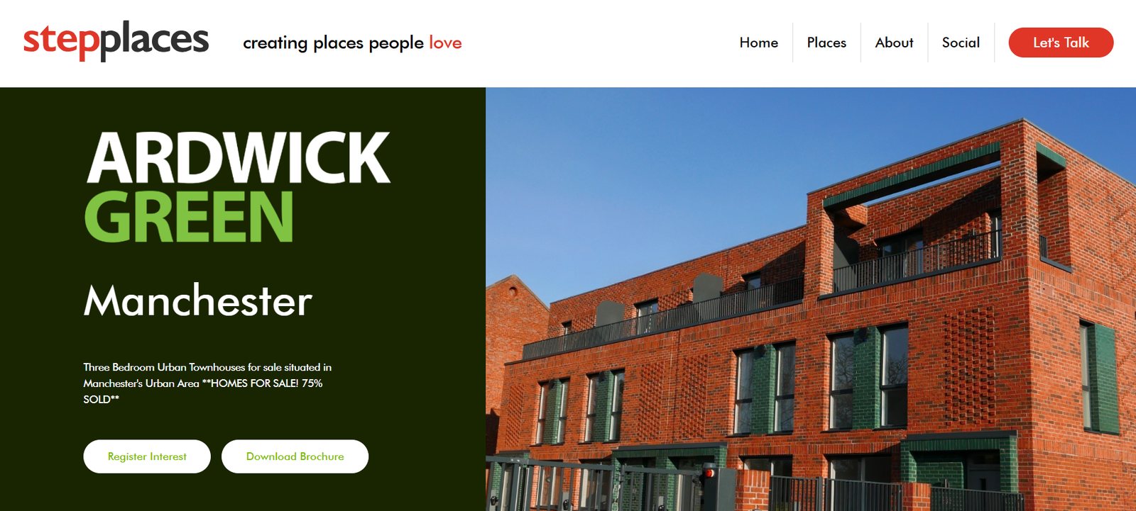 Página de desarrollo de step-places.com construida en Webflow